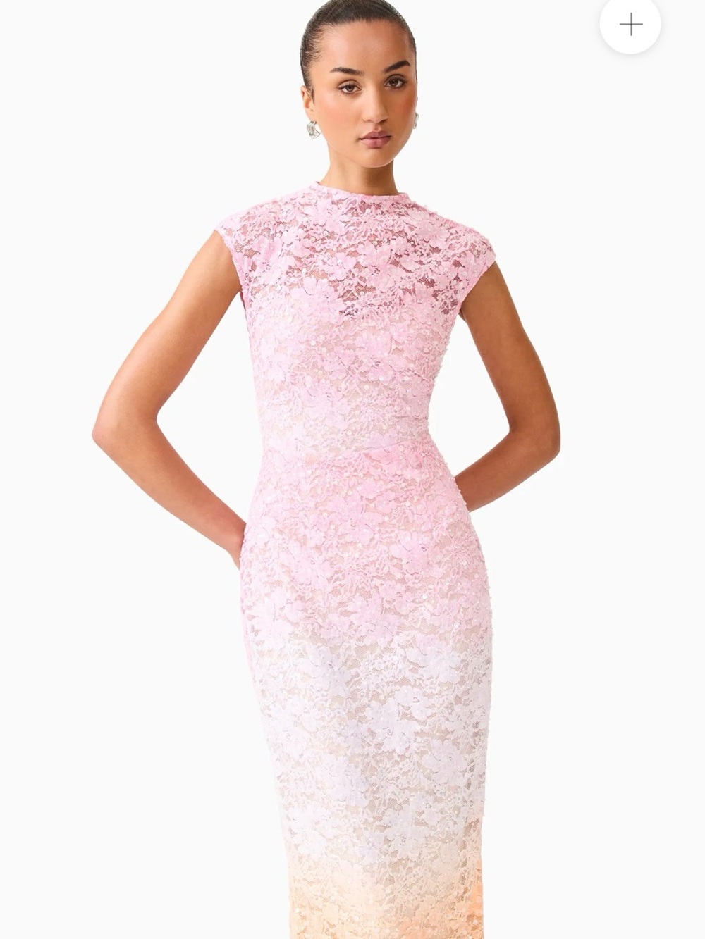 Elliatt Lumira Sequin Lace Gown in Pink Ombre - Picture 2 of 4